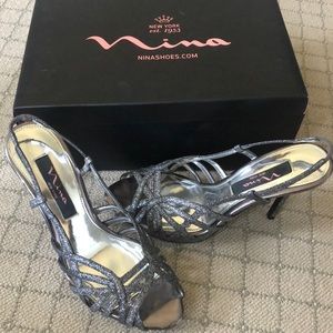 Silver sparkley heels